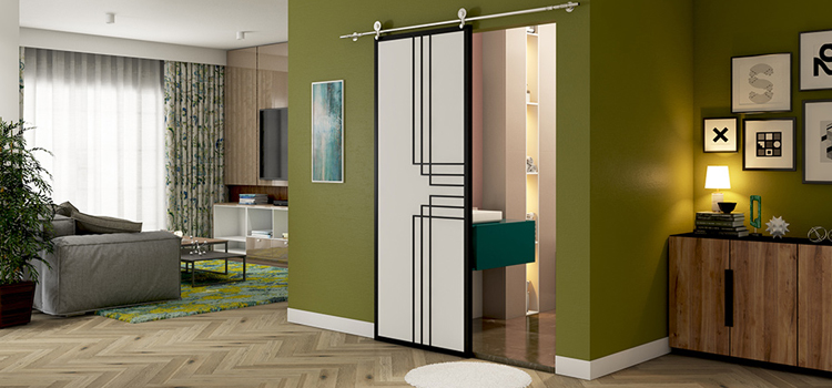 sliding bathroom door installation in Doral